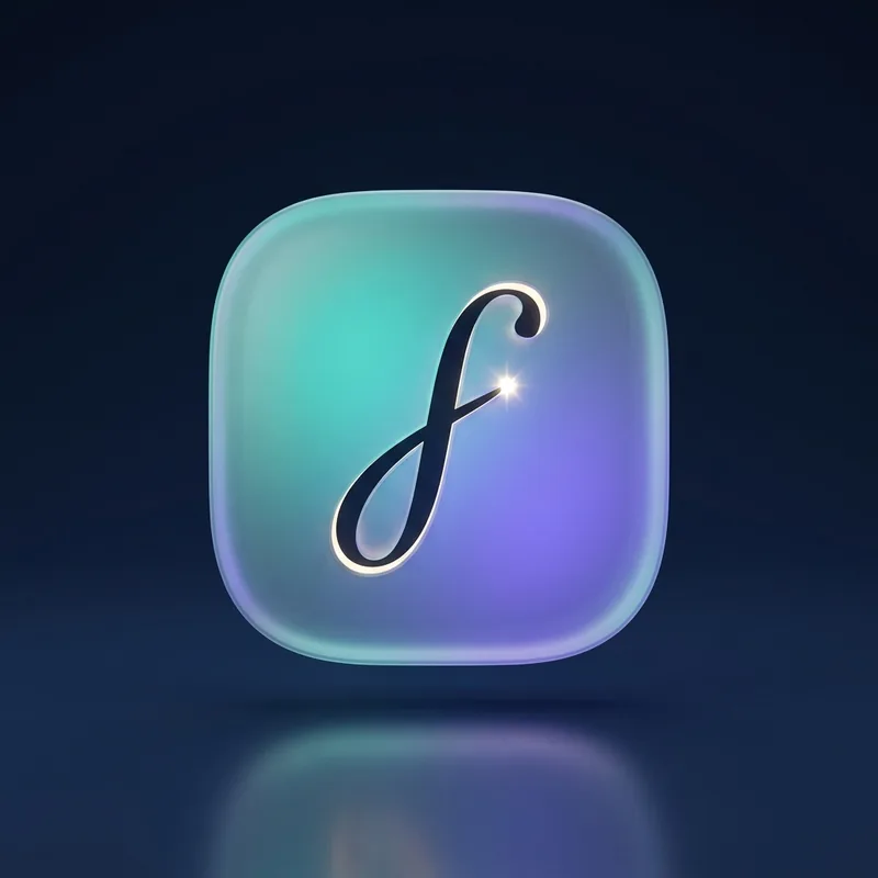 Frosted glass tile with the Finanly mark